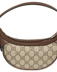 (WMNS) GCCI Ophidia Retro Logo Stripe Webbing Canvas Armpit Ebony / Brown Shoulder Bag 658551-96IWG-8745