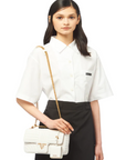 PRD Diagramme Medium Leather Bag White