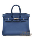 HMS Birkin 25cm Handbag 6068 dark blue silver