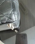 *ABC Strap* D1OR Lady Small MyABC Cannage Calfskin Metallic Gunmetal Grey Golden Hardware