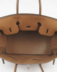 HMS Birkin 35cm Togo Leather Handbags Light Coffee Golden