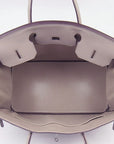 HMS Birkin 35cm Togo Leather Handbags 6099 Grey Silver