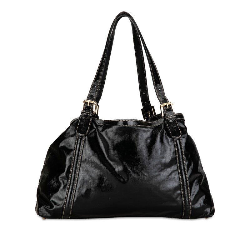 GCCI  Bride Double G Sy Line Tote Bag 162094 Black G Patent Leather  GCCI