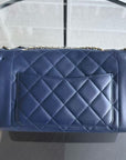 *Rare 2015 Re-issue* CH Diana - 28CM Quilted Lambskin Dark Blue Gold Hardware Series 20