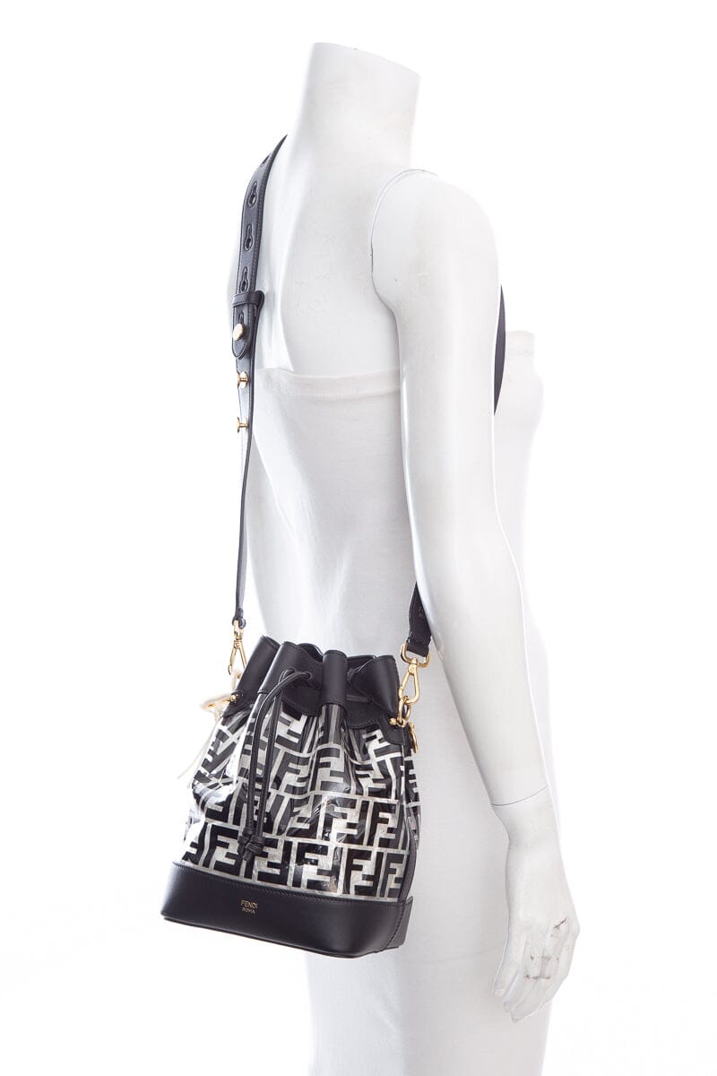 FNDI Black Monogram Mon Tresor Plexi Bucket Bag