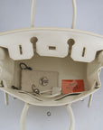 HMS Birkin 30cm Togo leather Handbags beige silver