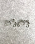 Christian D1OR CD Logo Ribbon Motif Earrings Silver Vintage em4kdx