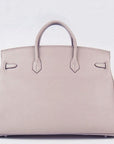 HMS Birkin 35cm Togo Leather Handbags 6099 Grey Silver