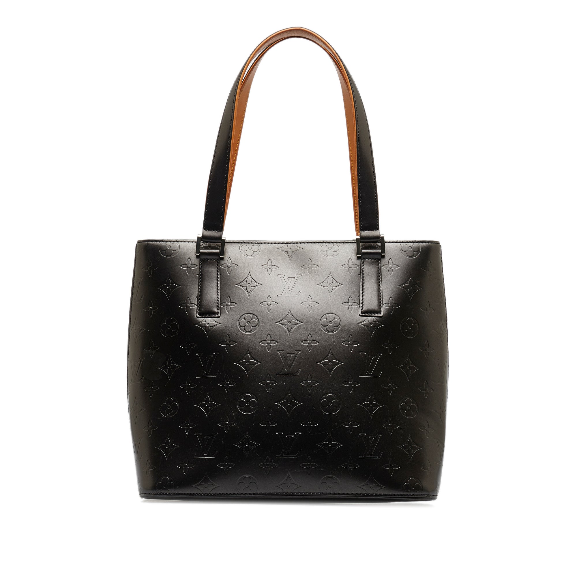 Black LV Monogram Mat Stockton Tote Bag