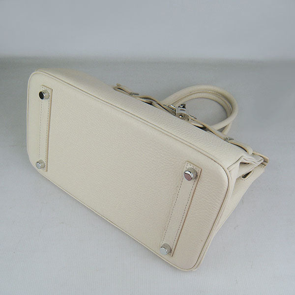 HMS Birkin 30cm Togo leather Handbags beige silver