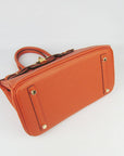 HMS Birkin 30cm Togo Leather Handbags Orange Golden