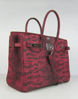 HMS Birkin 35CM Lizard Pattern handbag 6089 Red/silver