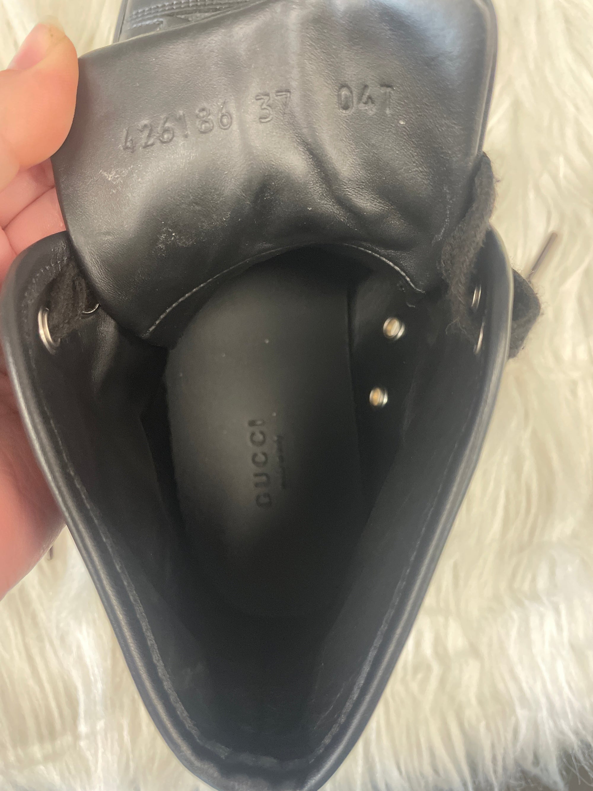 Black Shoes Luxury Designer GCCI, Size 6.5