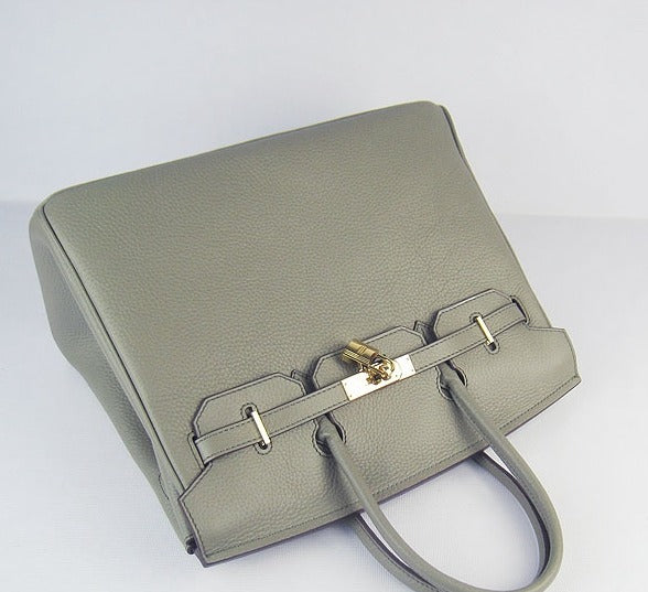HMS Birkin 35cm Togo Leather Handbags Dark Grey Golden