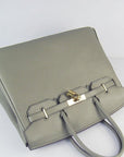 HMS Birkin 35cm Togo Leather Handbags Dark Grey Golden