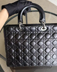 *Recolored* D1OR Lady Large - Cannage Lambskin Black Silver Hardware