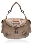 CHRISTIAN D1OR Beige Leather Rebelle Shoulder Bag Handbag