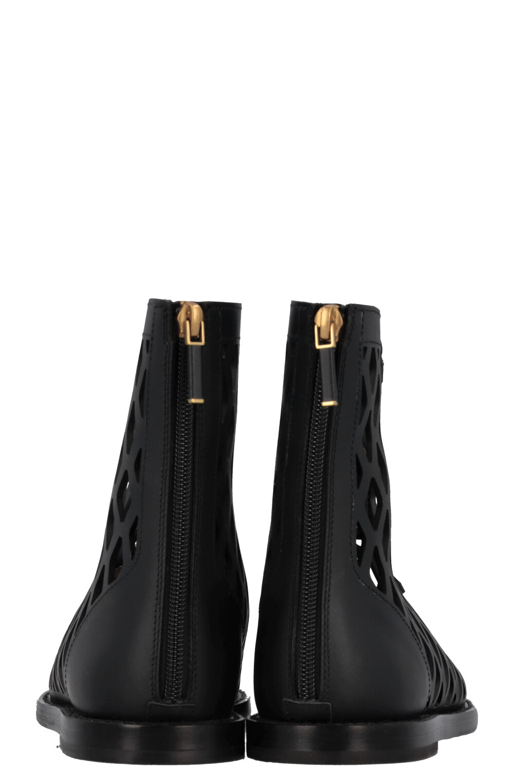 CHRISTIAN D1OR Cage Sandals Leather Black