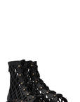 CHRISTIAN D1OR Cage Sandals Leather Black