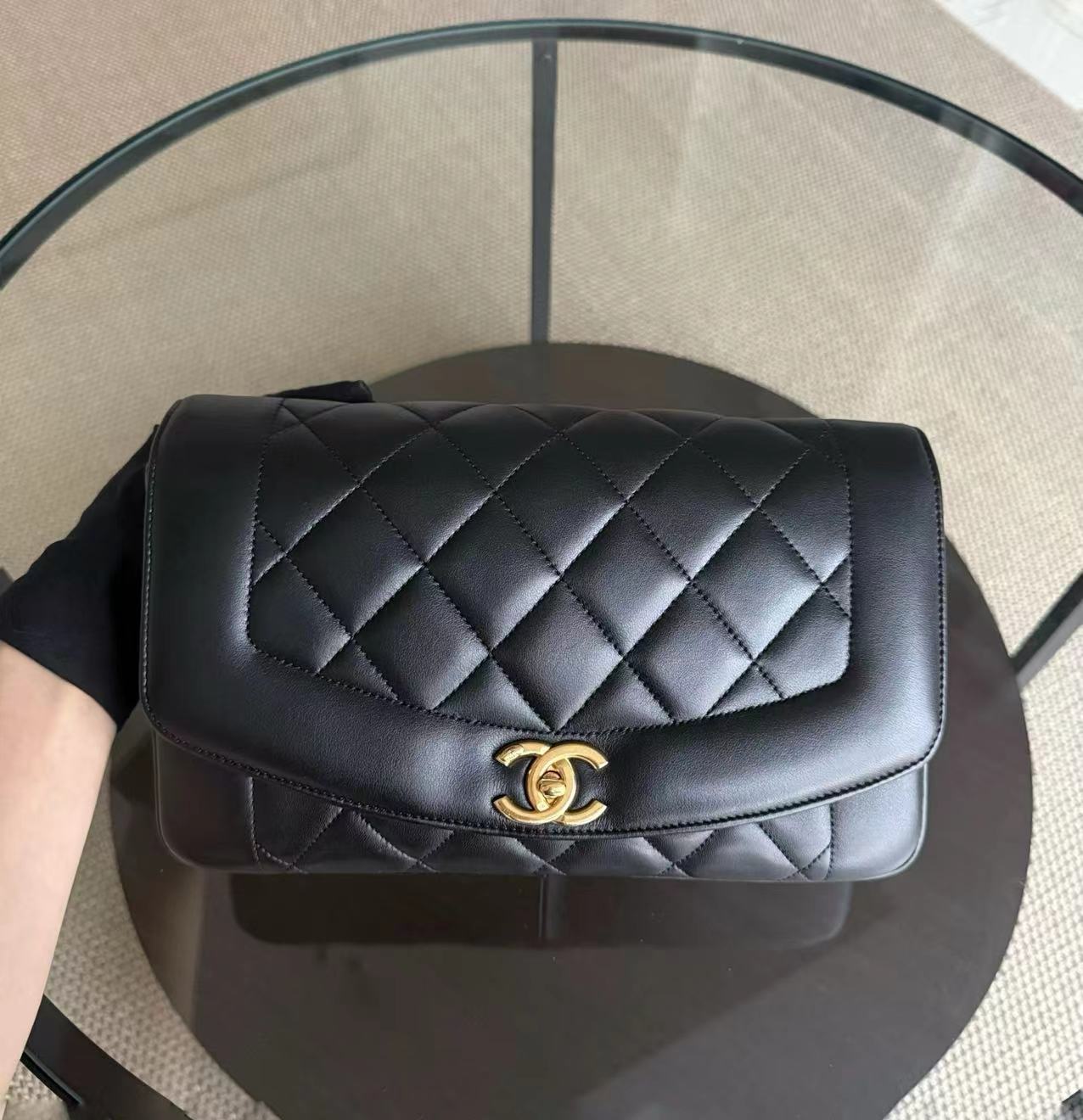 *Rare Re-issue* CH Diana - Modern Reissue Lambskin Quilted Black Gold Hardware Series 20