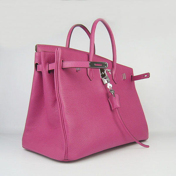 HMS Birkin 35cm Togo Leather Handbags 6099 Peach Silver