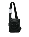 Black LV Monogram A4 Lambskin Puffer Asymmetrical Sling Bag