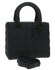 CHRISTIAN D1OR Canage Lady D1OR Hand Bag Calfskin Black M0566SLOI Auth 36776A