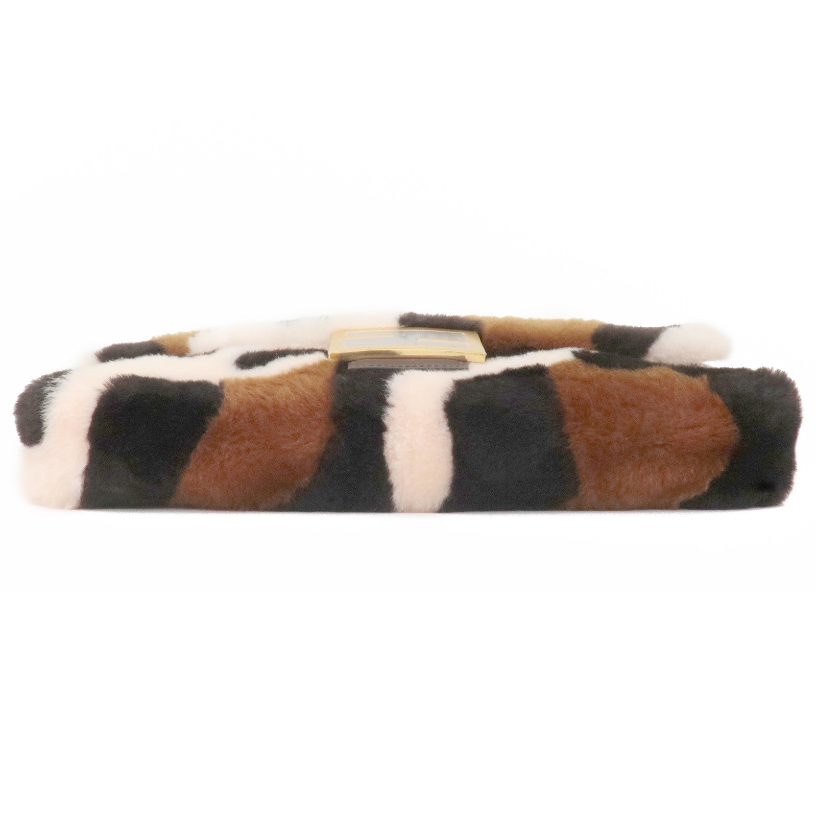 FNDI Fur Leather Baguette Large 2WAY Bag Animal Pattern 8BR771