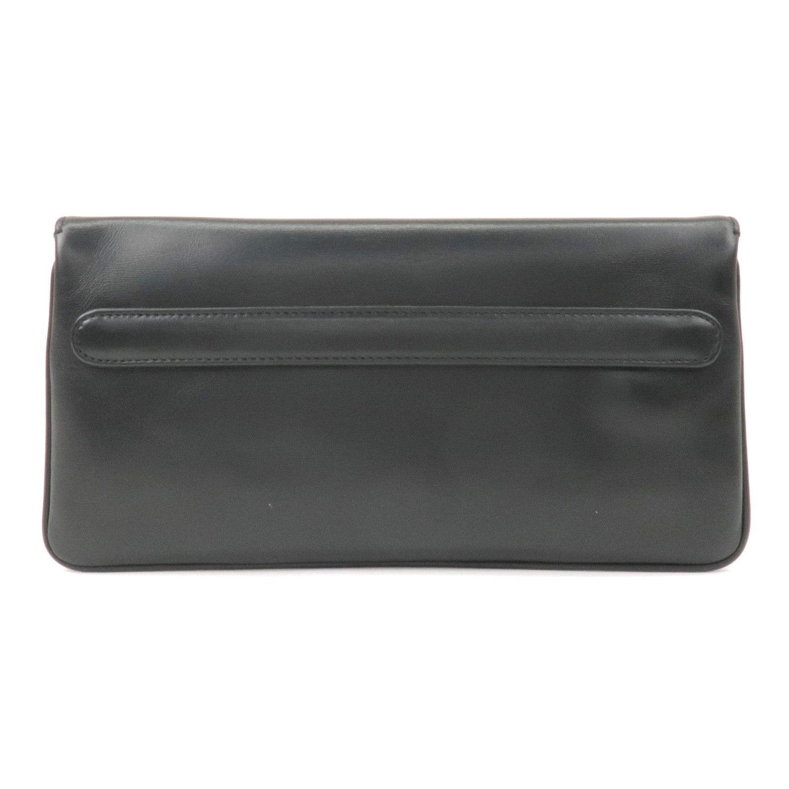 Christian D1OR Caro Leather 2Way Chain Shoulder Clutch Bag Black