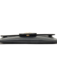 Christian D1OR Caro Leather 2Way Chain Shoulder Clutch Bag Black