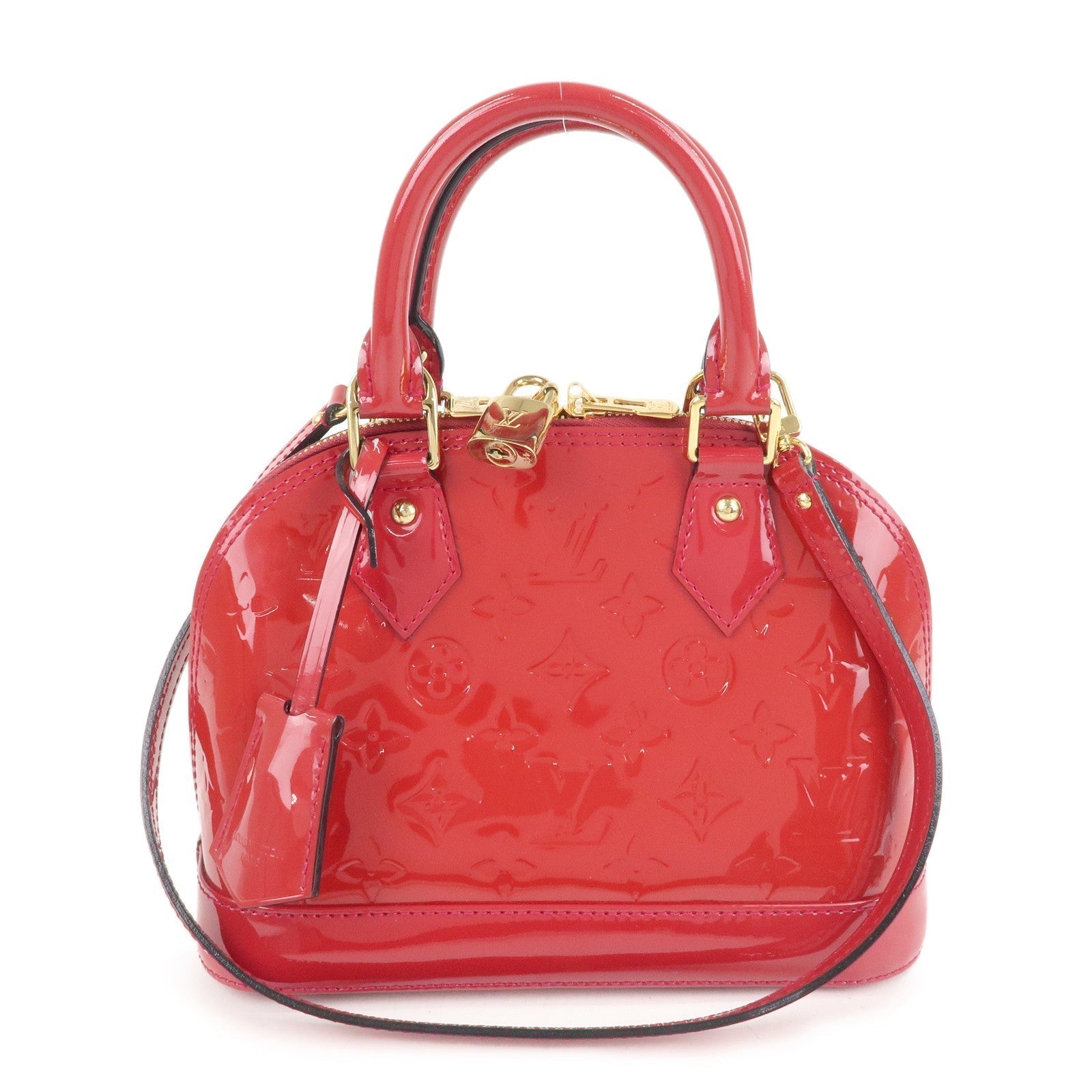 Auth LV Monogram Vernis Alma BB 2Way Bag Rose Indien M91771 Used F/S