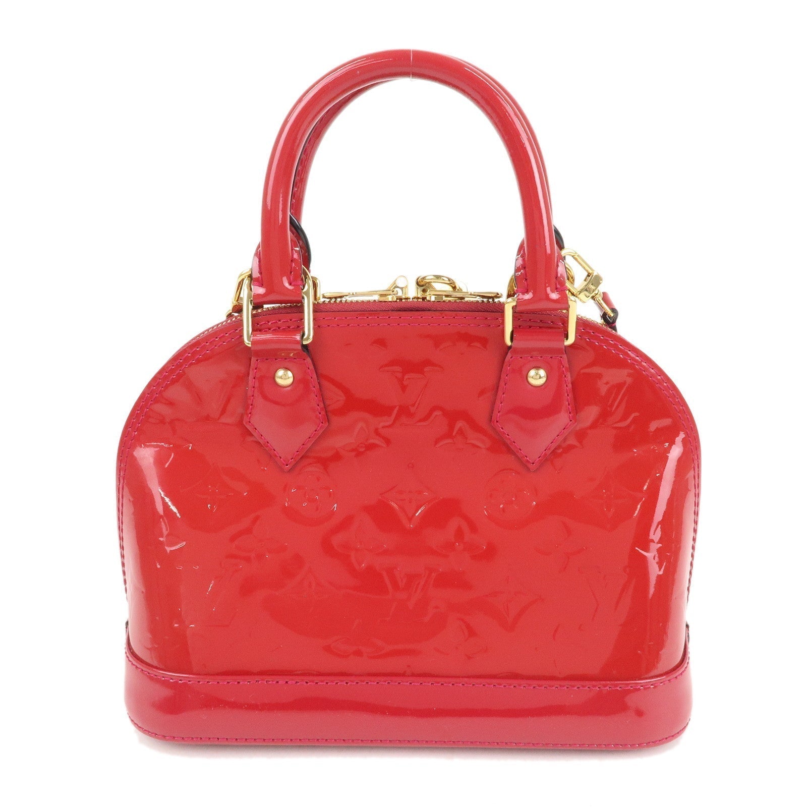 Auth LV Monogram Vernis Alma BB 2Way Bag Rose Indien M91771 Used F/S