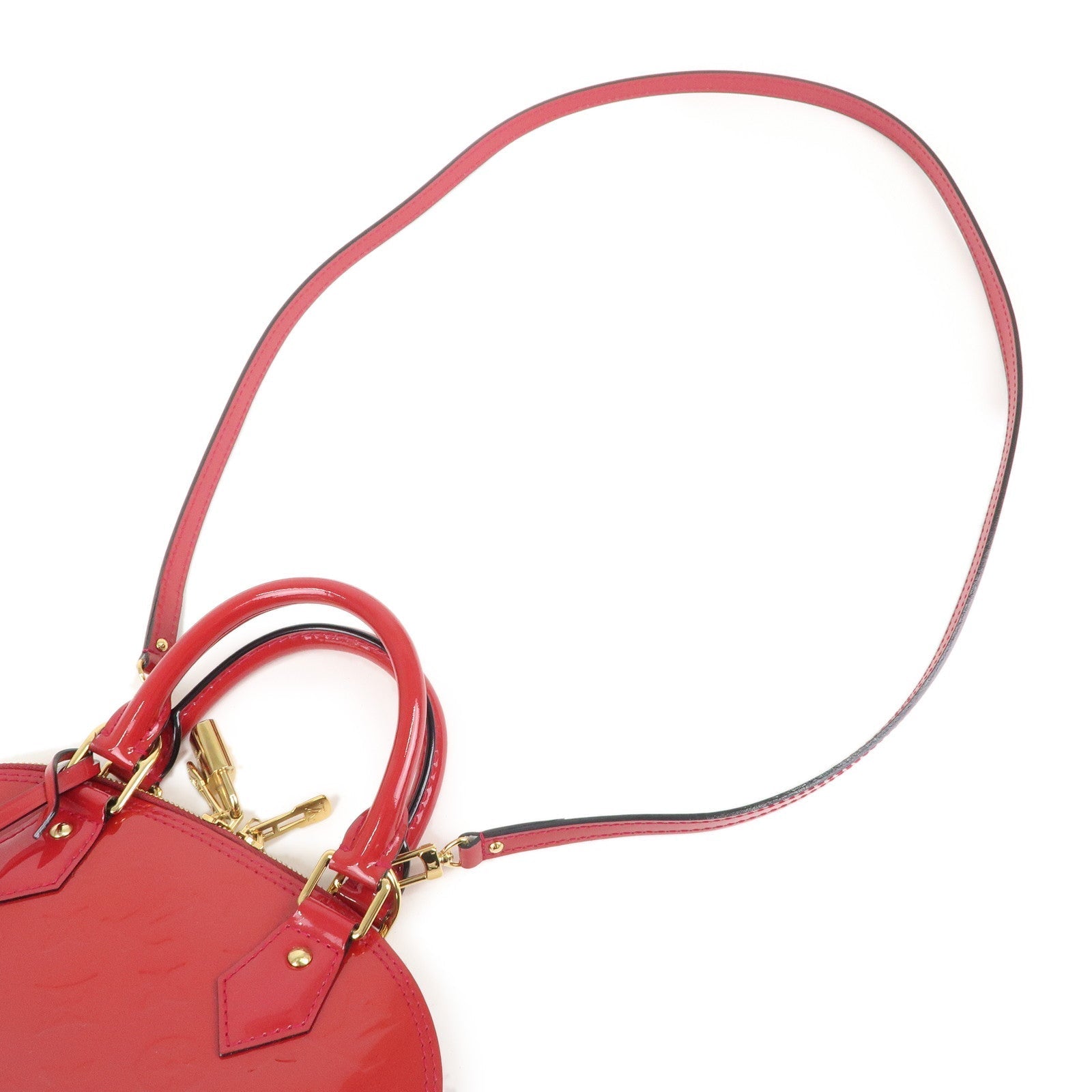 Auth LV Monogram Vernis Alma BB 2Way Bag Rose Indien M91771 Used F/S