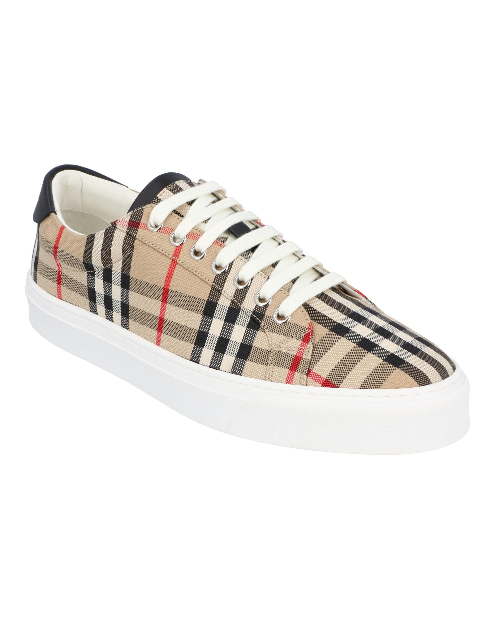 BBERRY Arthur Check LowTop Sneakers Men Brown | Beige