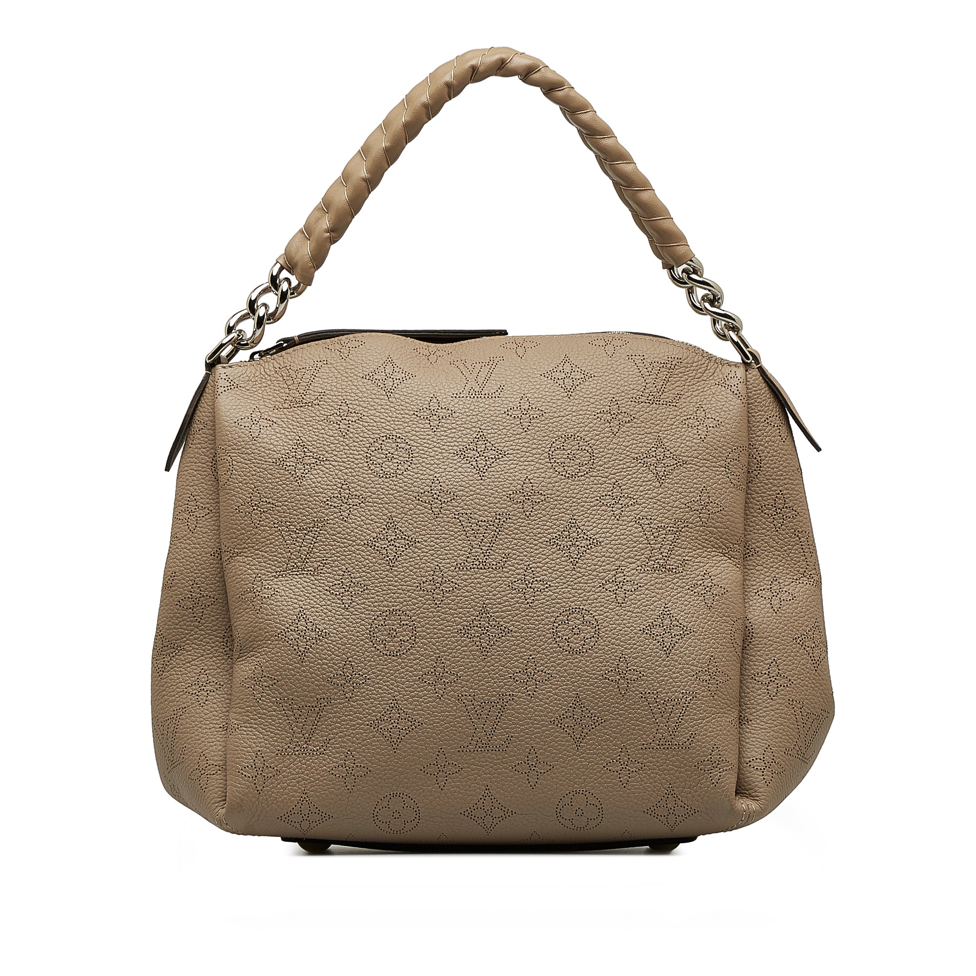 Beige LV Monogram Mahina Babylone Chain BB Satchel