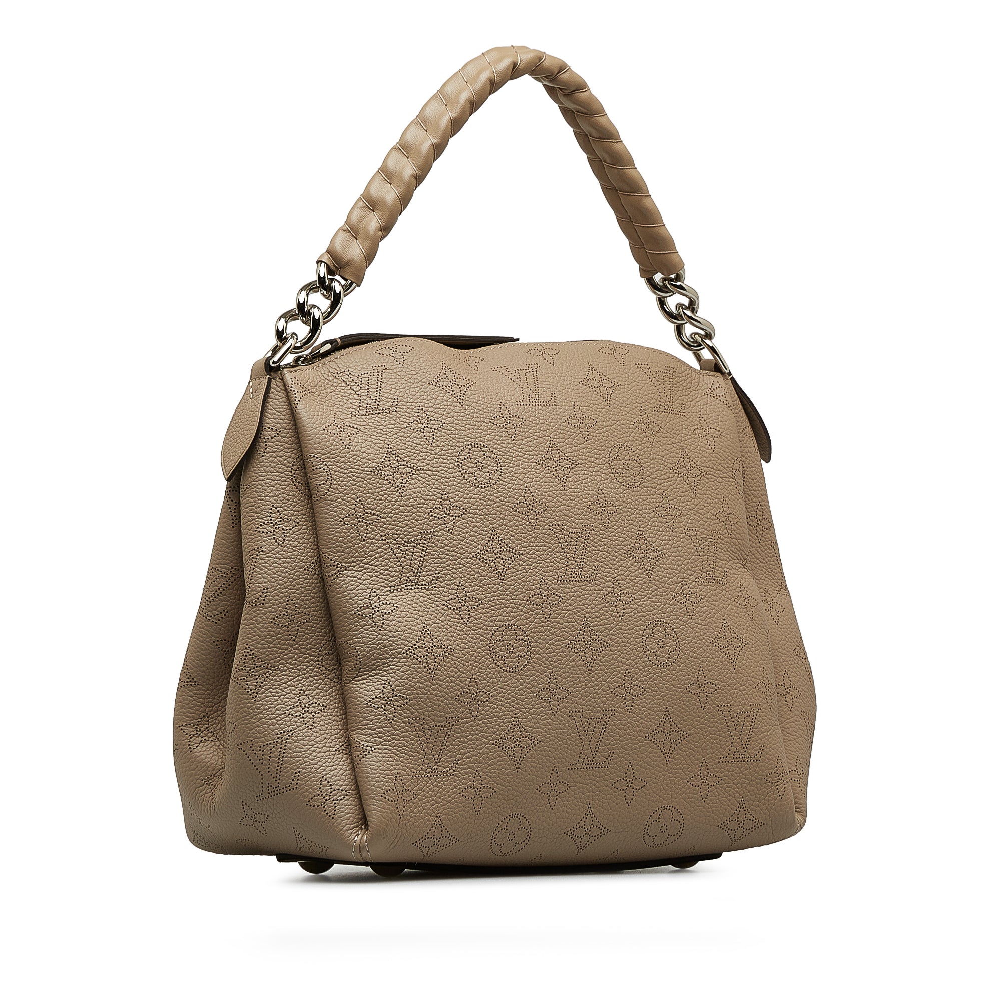 Beige LV Monogram Mahina Babylone Chain BB Satchel