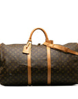 Brown LV Monogram Keepall Bandouliere 60 Travel Bag
