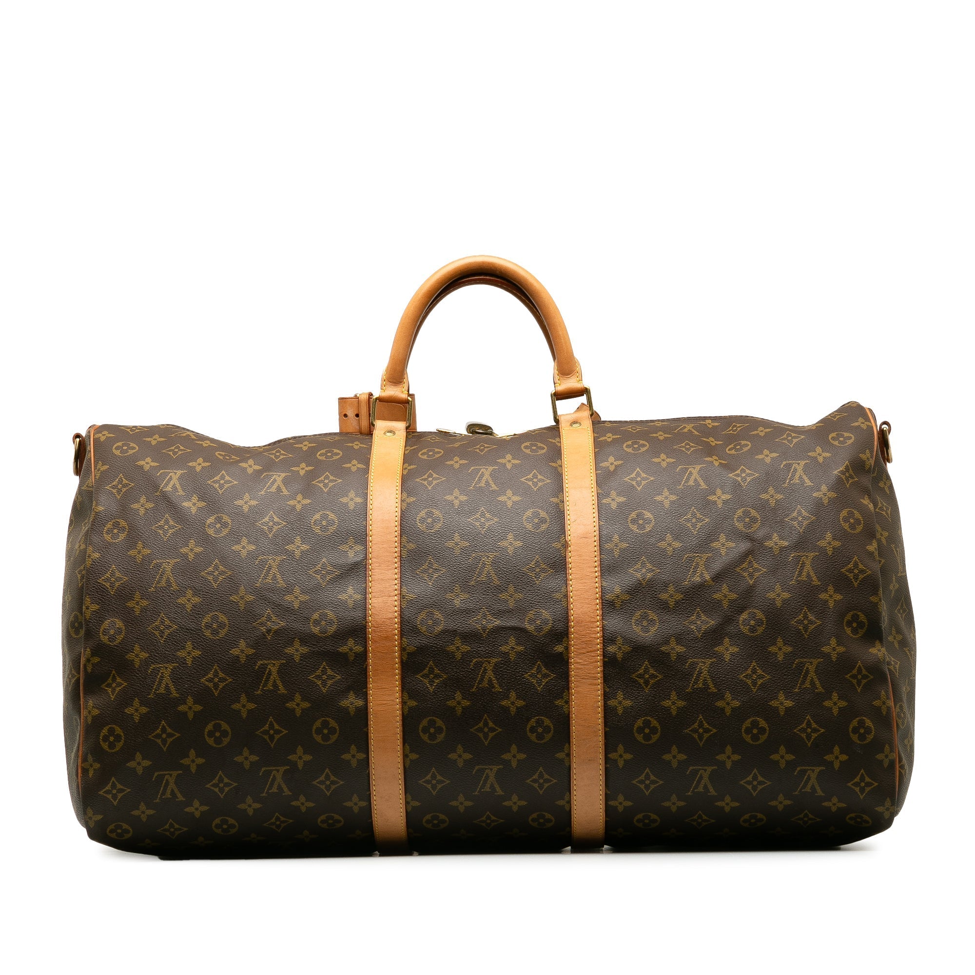 Brown LV Monogram Keepall Bandouliere 60 Travel Bag