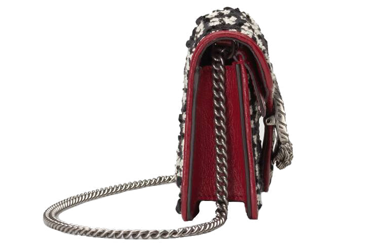 (WMNS) GCCI Dionysus Tiger Head Logo Chain Shoulder Messenger Bag Mini Black / Red 476432-HS8AN-1164