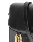 (WMNS) GCCI GG Ring Gold Logo Leather Shoulder Messenger Bag Small Black Classic 589474-1DB0G-1000