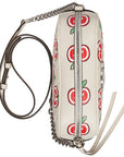 (WMNS) GCCI GG Marmont Silver Logo Apple Pattern Leather Chain Shoulder Messenger Bag Small White / Red Valentine's Day limited 447632-1W9AN-9086