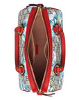 (WMNS) GCCI Blooms Logo Printing Boston handbag Small Blue / Red Classic 546314-KU2IG-8492