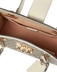 (WMNS) GCCI Padlock Metallic Logo Canvas Chain handbag Small / White 498156-KHNKG-9761
