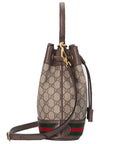(WMNS) GCCI Ophidia Logo Stripe Webbing Canvas Drawstring handbag Small / Brown Classic 550621-96I3B-8745