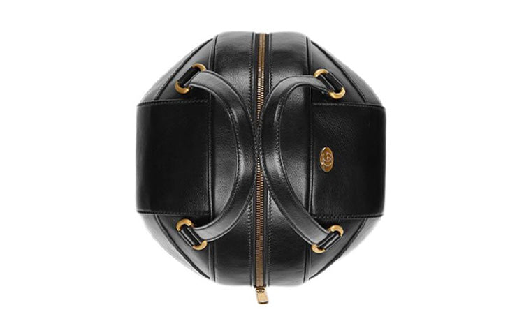 (WMNS) GCCI Unisex Leather Enamel Logo Handbag Black 536110-0PL0T-1000