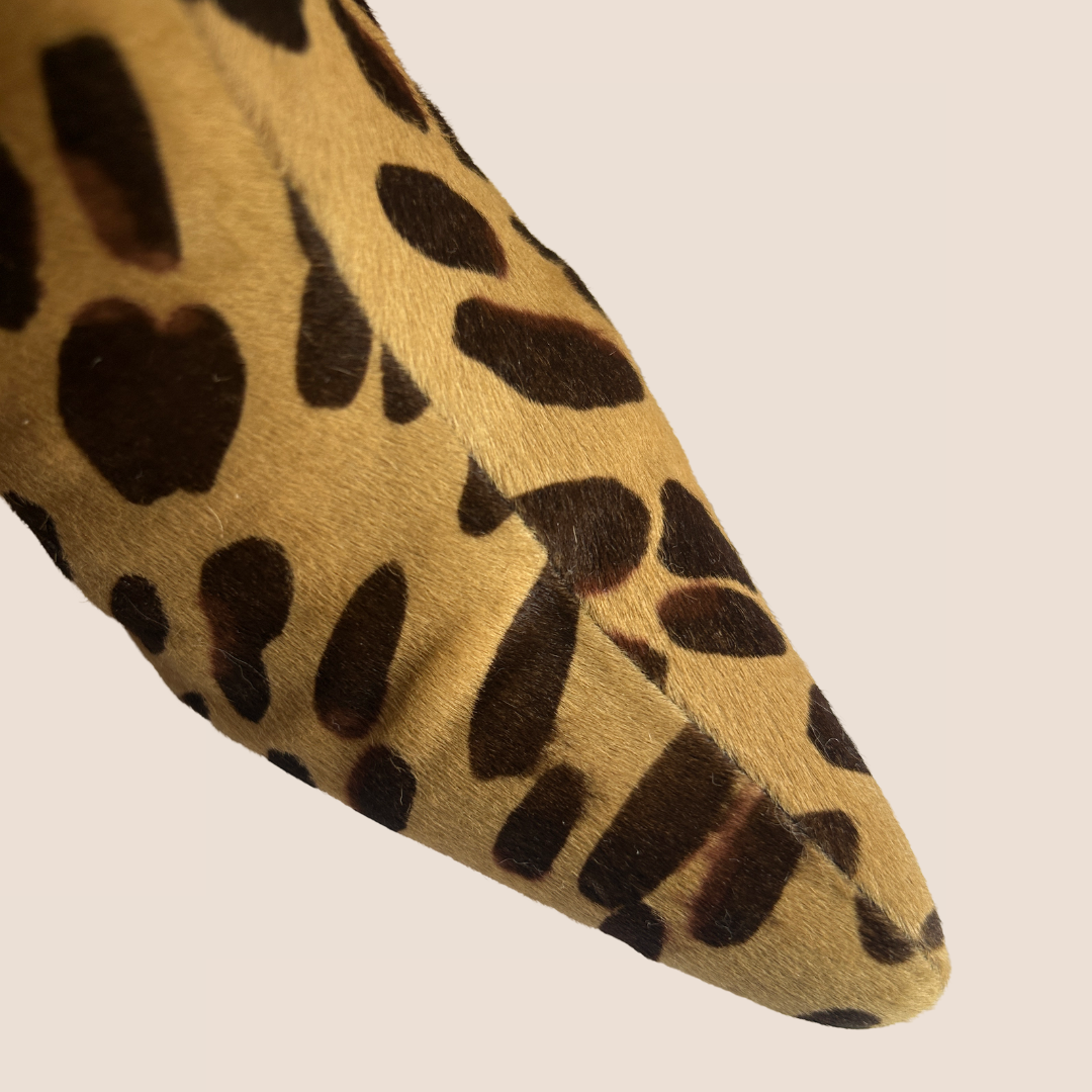 CHRISTIAN D1OR 2000 LEOPARD PRINT PONY HAIR BOOTS