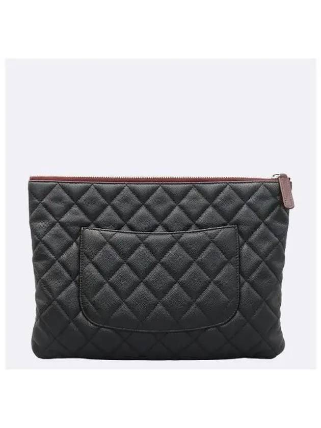 A82545 Classic Black Caviar Logo New Medium Clutch CH