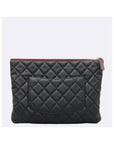 A82545 Classic Black Caviar Logo New Medium Clutch CH