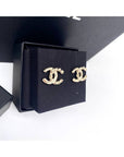 25C Women s Basic CC Logo Season Earrings Gold ABE953 CH