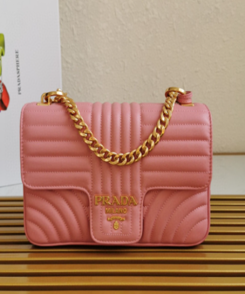 PRD Diagramme Medium Leather Bag Pink